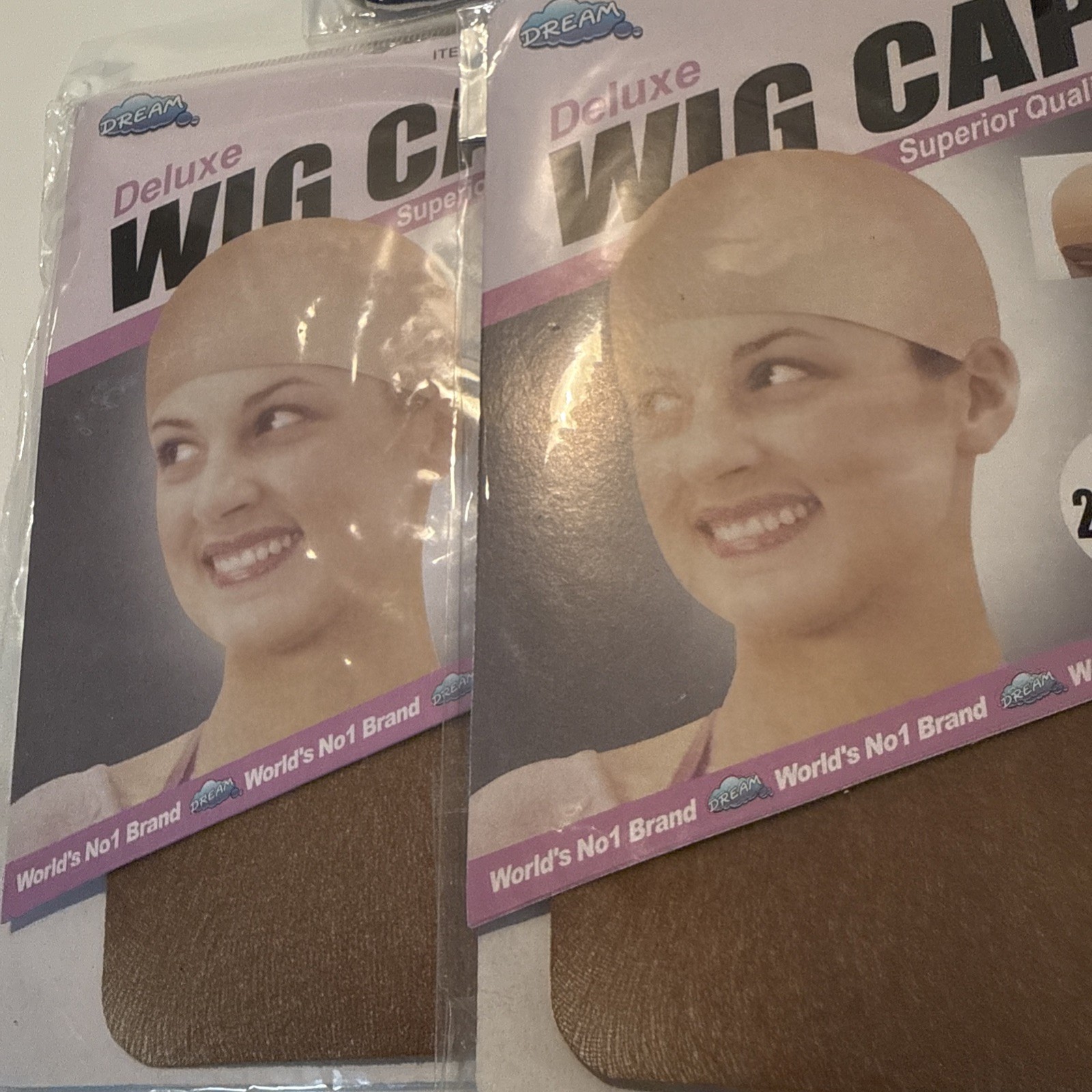 12 packs (24pcs) Dream Deluxe Wig Cap Stocking Wig Liner Black Brown Beige ect