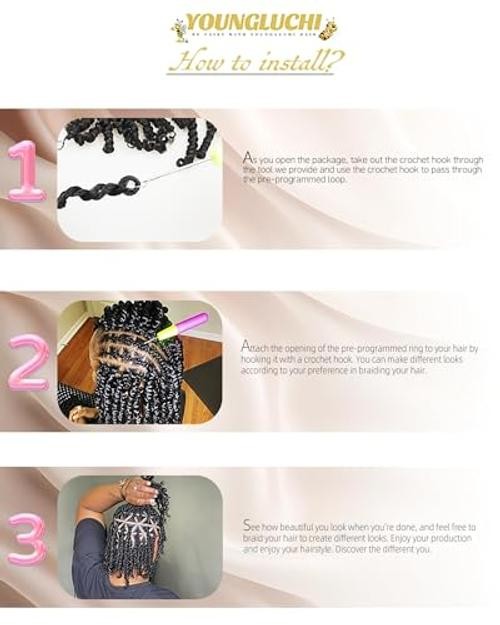 4 Inch 7 Packs Super Short Passion Twist Crochet Hair for 4 Inch (Pack of 7) 1B