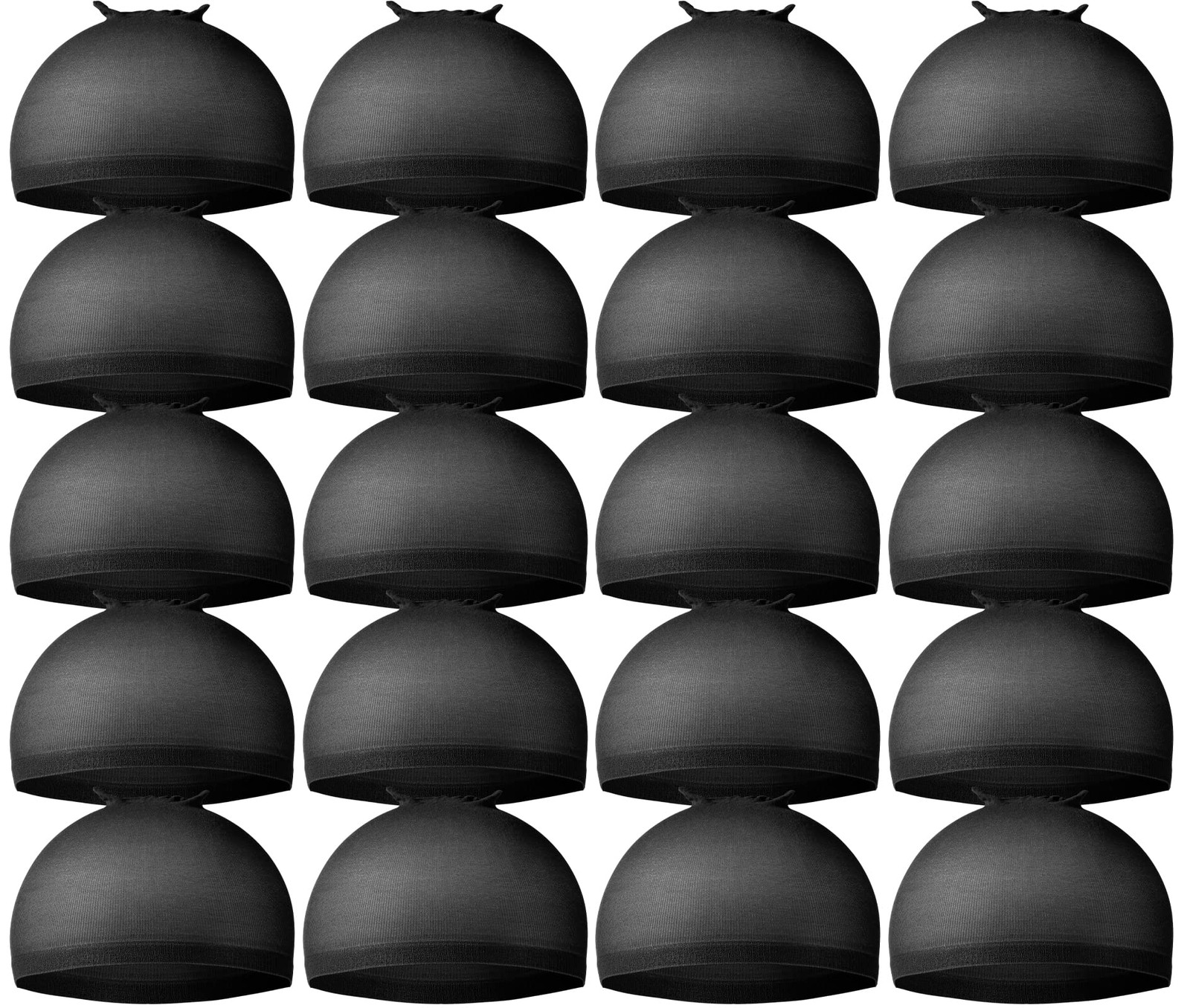 Teenitor Black Wig Cap, 20 Pieces, Stretchy Nylon, One Size Fits Most