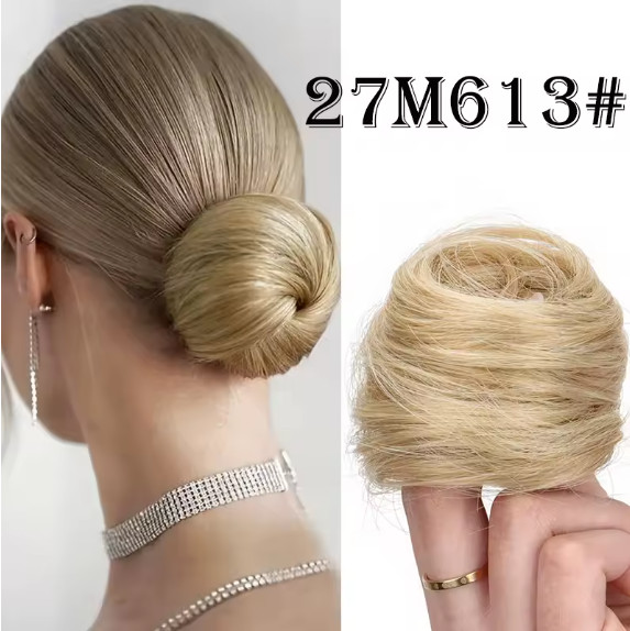 Synthetic Messy Dount Hair Buns Updo Chignon With Elastic Hair Exension for Wome