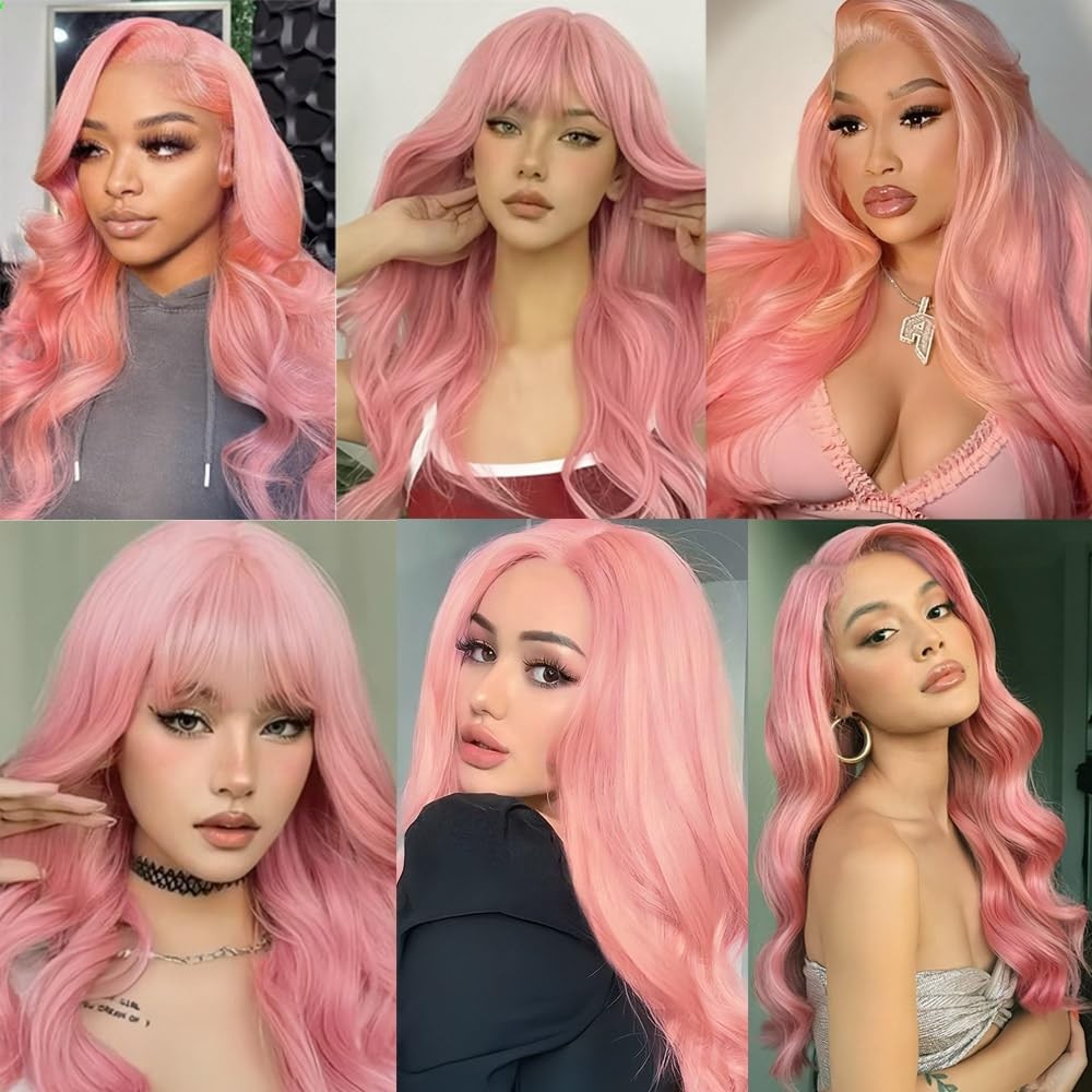Pink Bundles Human Hair Body Wave Human Hair Bundles 16 Inch Brazilian Virgin…