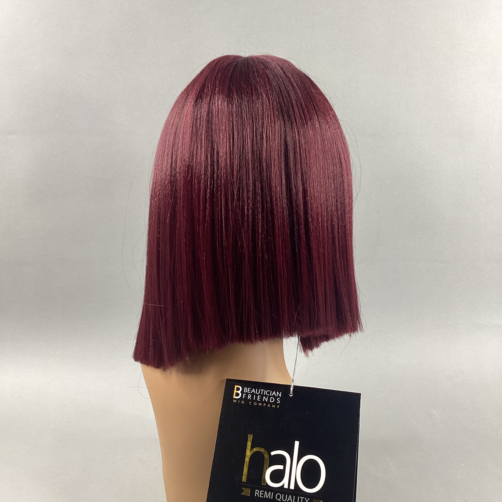 PLW-Selena Short Straight #99J Dark Plum Remi Quality Lace Wig Curl Safe