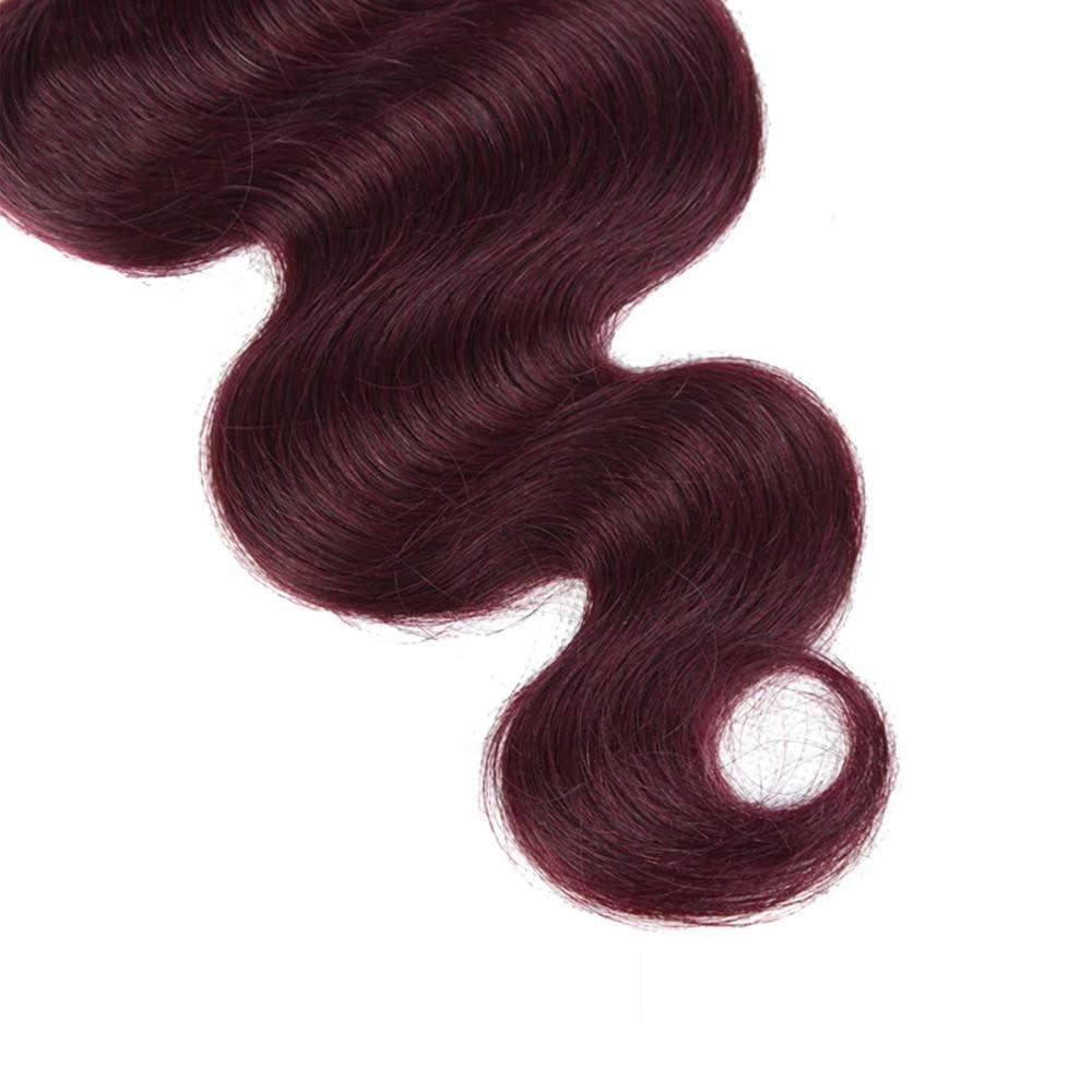 Niciitysi Color Wine Red Body Wave Bundles Color 99J Human Hair 16 18 20 Inch