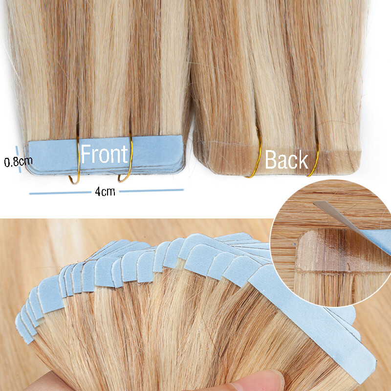 80PCS 200G Thick Tape In Real Remy 100% Human Hair Extension Full Head Skin Weft