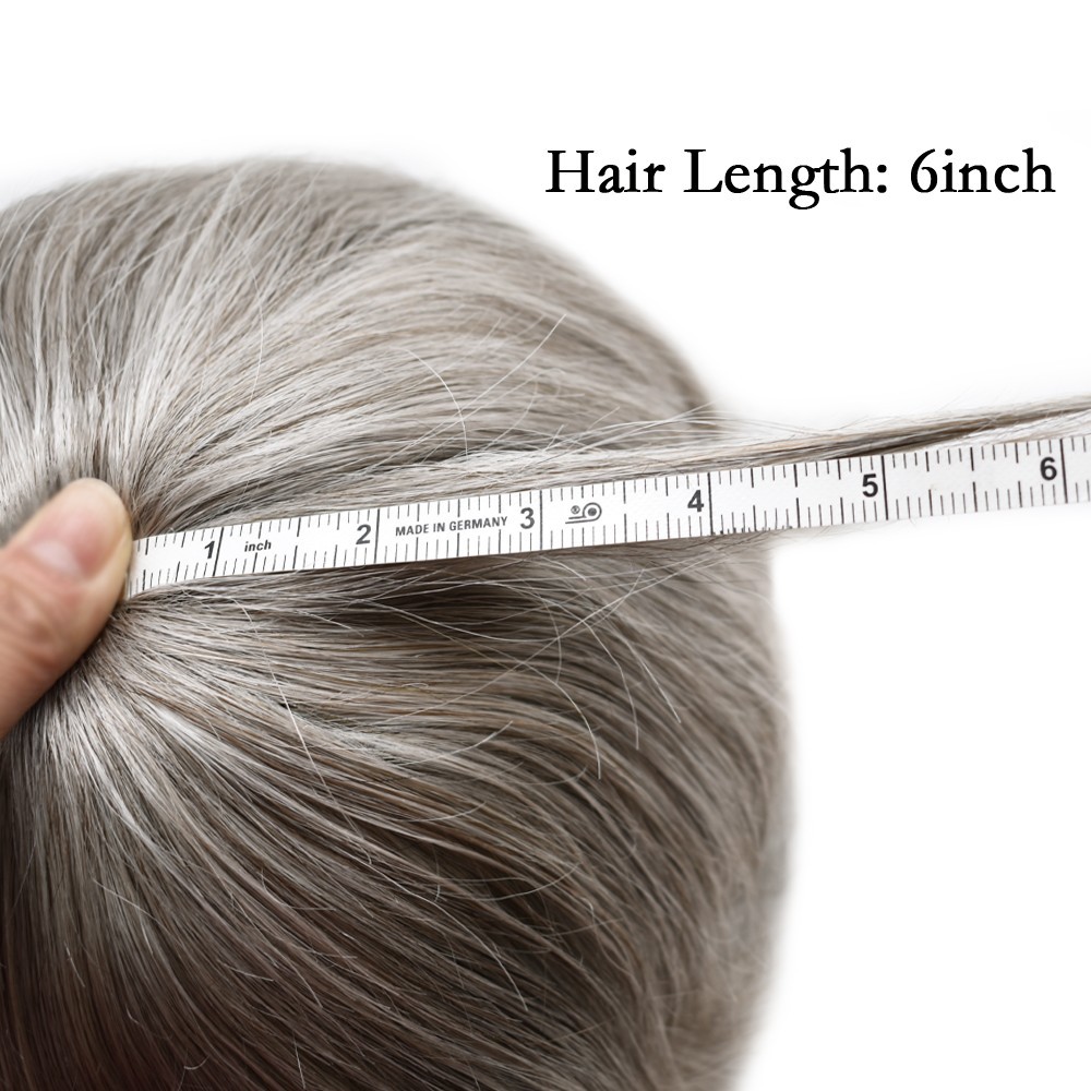 Mens Toupee Hairpiece French Lace Hair Unit Replacement Poly Skin NPU Around Wig