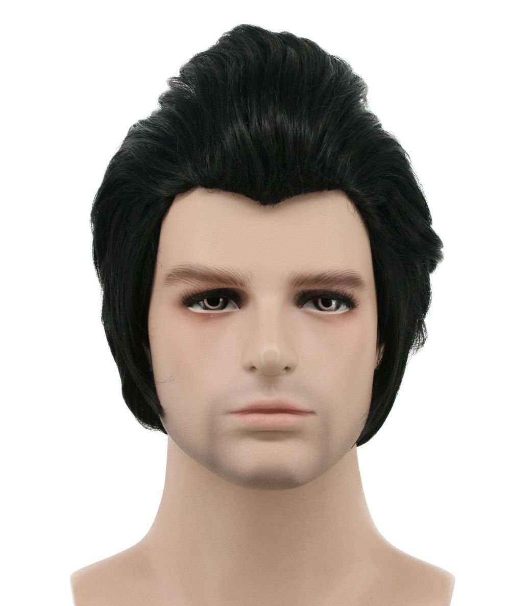 Men Long Wave Black Wig Gaston Colonial Wig Halloween Costume Cosplay Wig