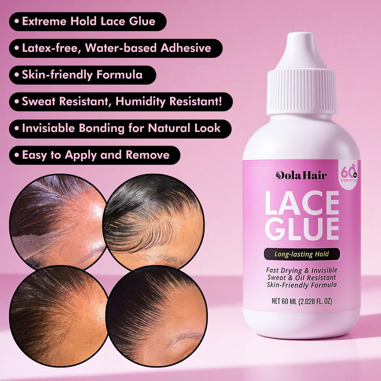 Dolahair Lace Wig Glue Kit Waterproof Lace Front Adhesive 2oz