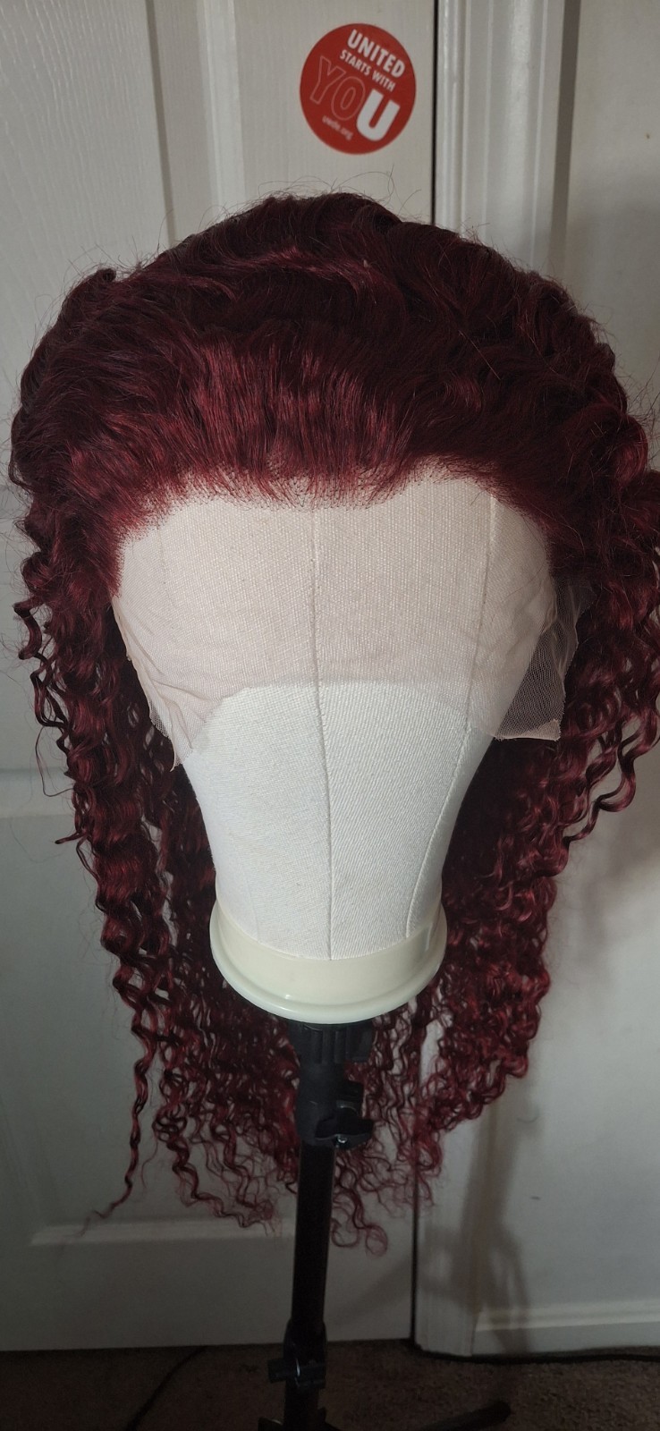 Burgundy curly lace front wig human hair 99j 13×6 HD Lace Frontal Wigs 30 Inch