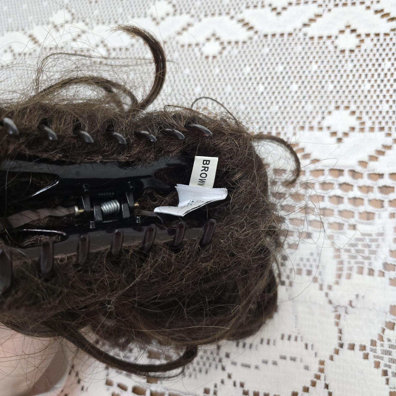 Japanese Synthetic Hair Claw Clip Short Messy Ponytail Dark Brown Hairpiece