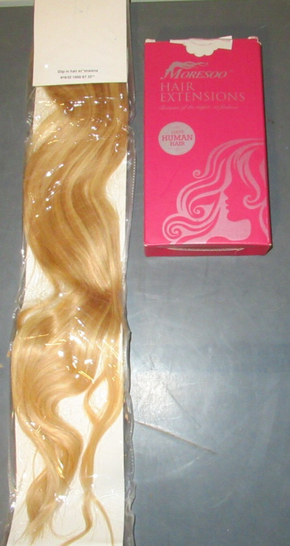 22 INCH MORESOO CLIP IN HUMAN HAIR EXTENSIONS 100G
