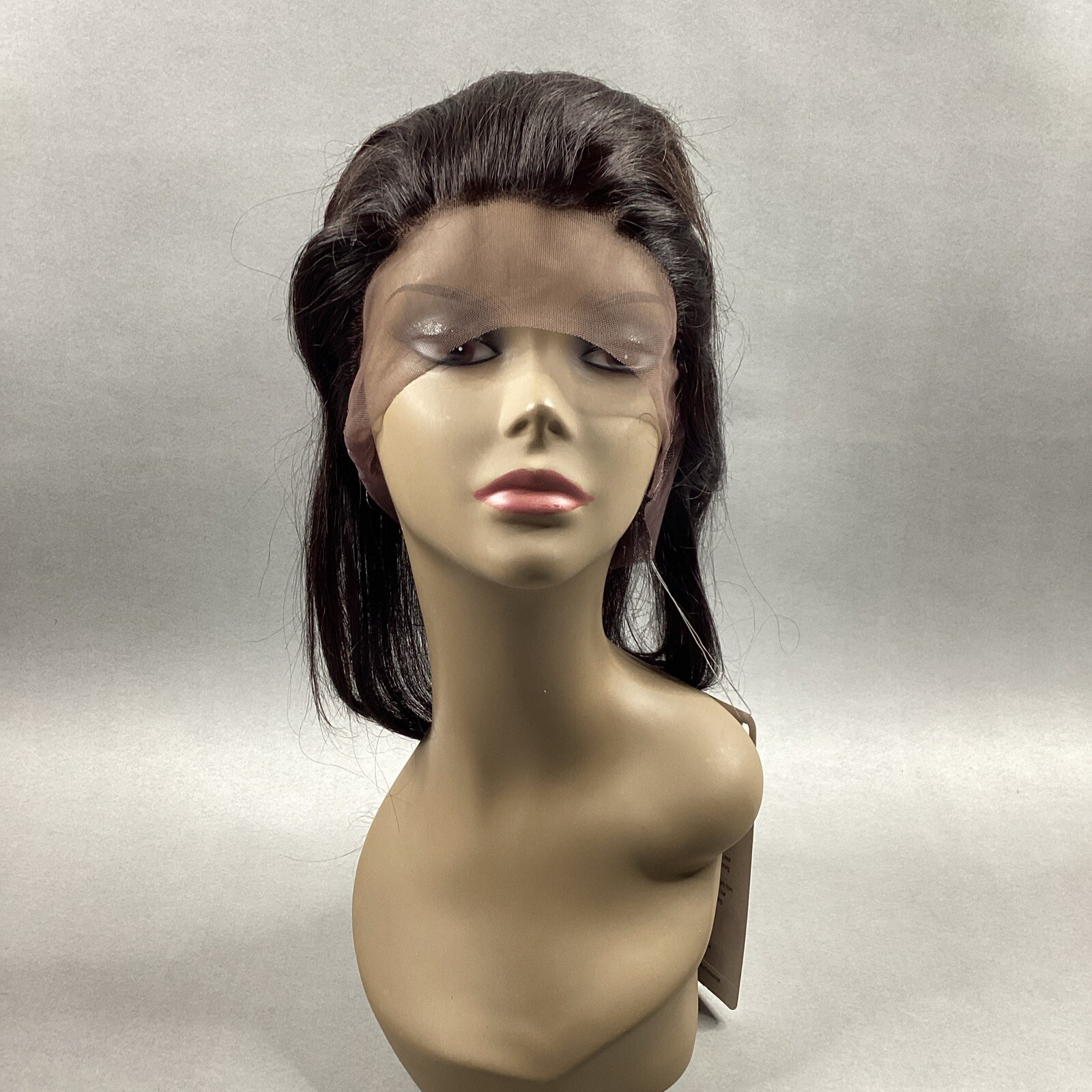Straight 12” #Natural Black 100% Human Hair 360° Full Cap Lace Frontal