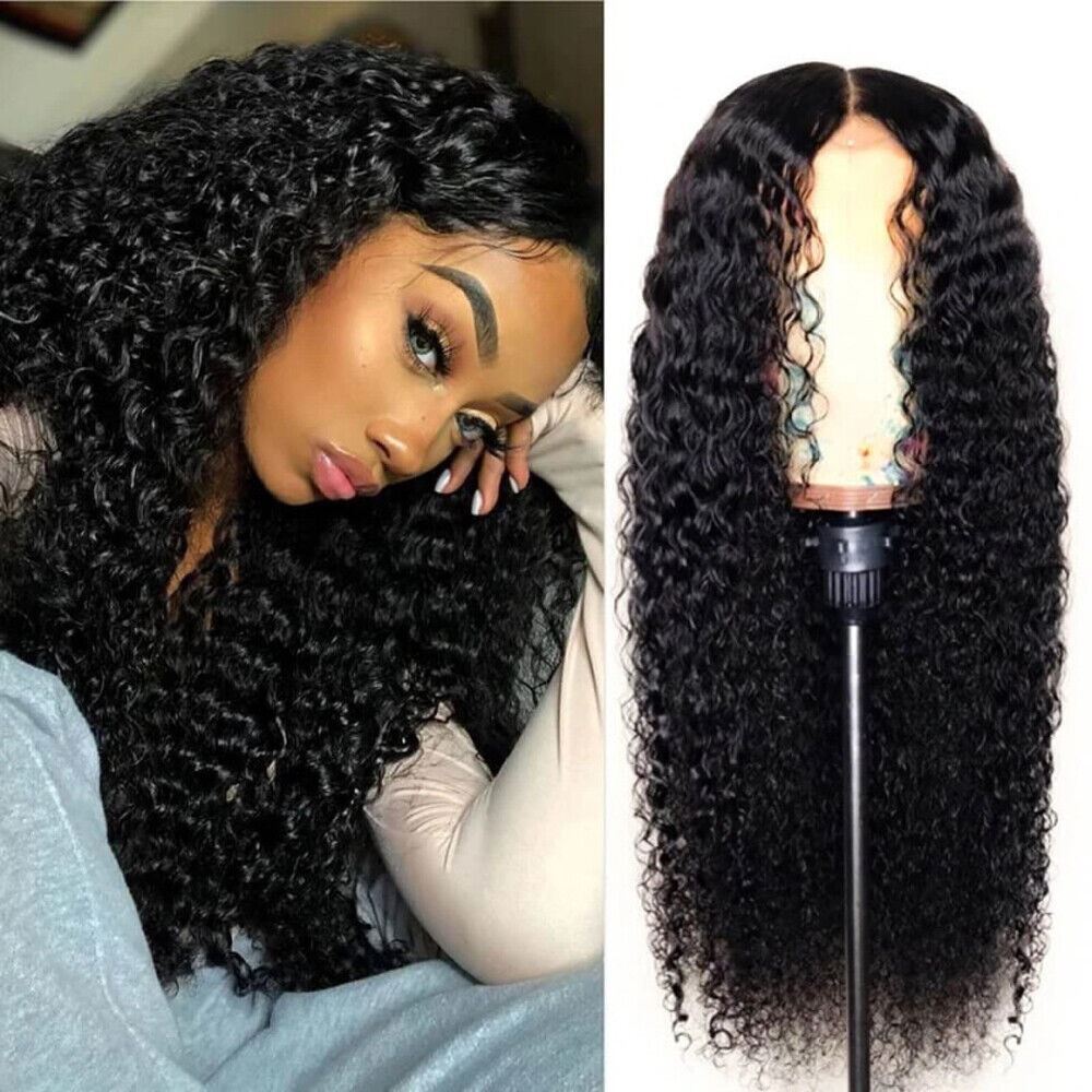 AA Hair Front Wig Womens Brazilian Human Long Curly Lace Wavy Hair Wigs US 2022