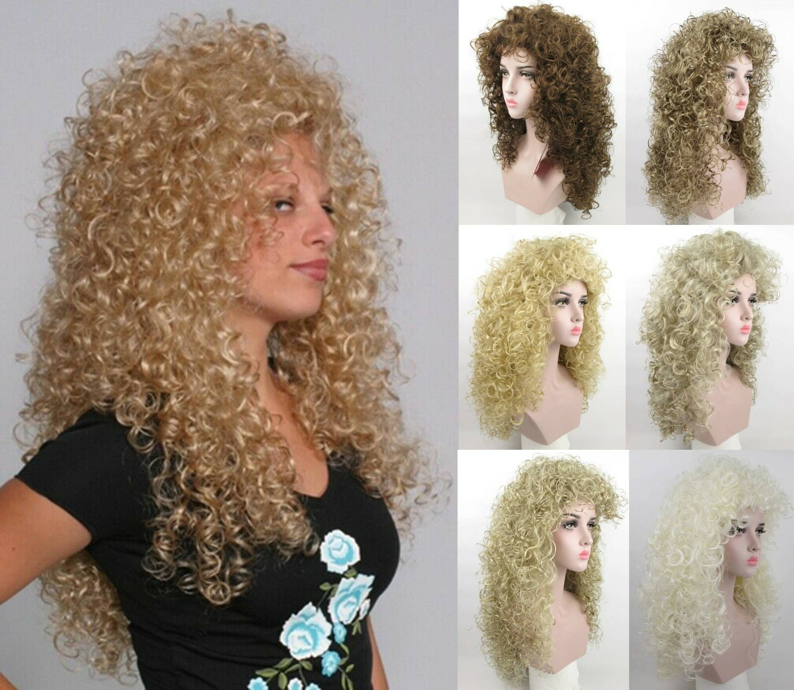 WOMENS 28″ LONG LAYERED TIGHT CURLS CURLY HAIR WIG VICTORIAN CHER MERIDA LIONESS