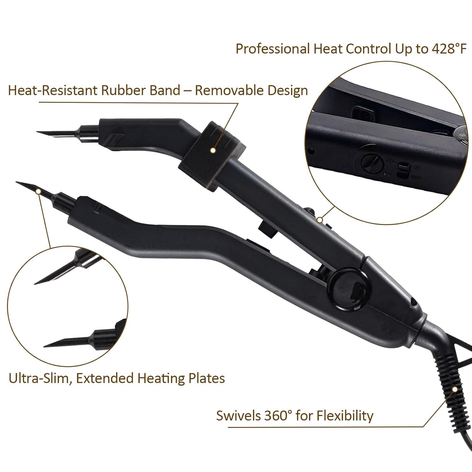 Professional Keratin Fusion Heat Tool Adjustable Hair Extension Connector