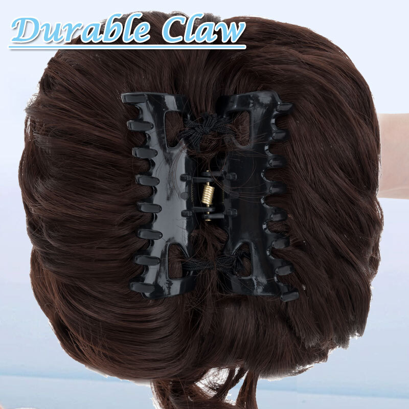 Real THICK Messy Curly Hair Bun Chignon Claw Clip Ponytail Scrunchie Extensions