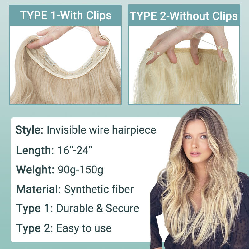 Highlight Hidden Secret Natural Invisible Wire Hair Extensions One Piece & Ring