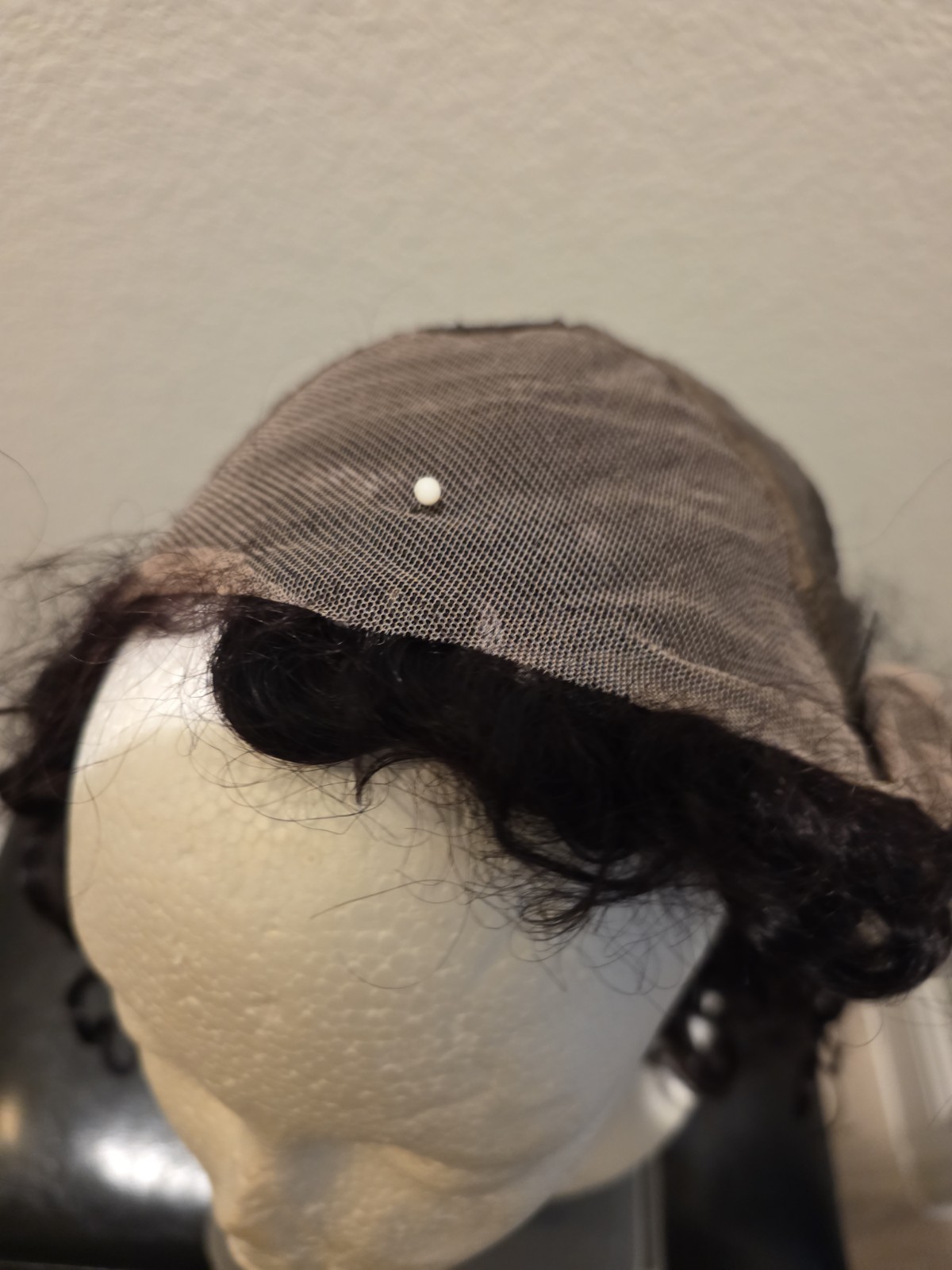 Lace Frontal Black Human Hair Curly Medium Length Wig