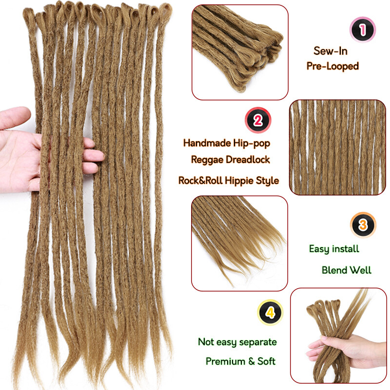 Afro Reggae Faux Locs Crochet Braid Hair Extensions Long Dread Lock Dreadlocks