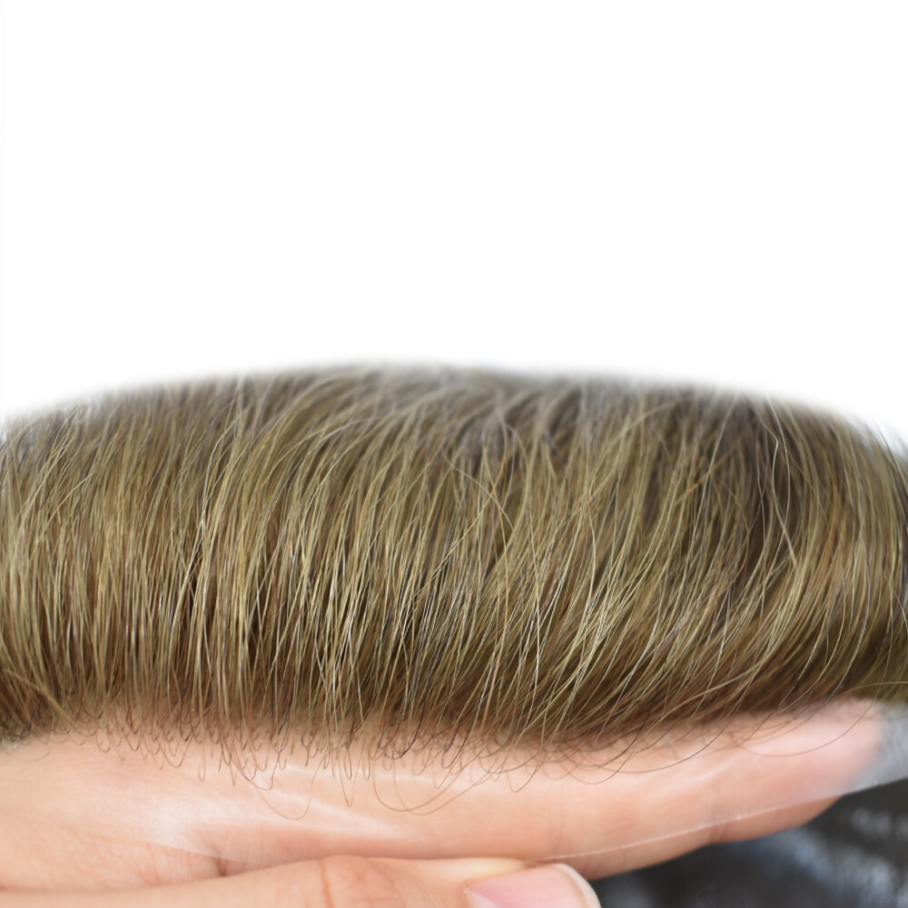 Ultra Thin Skin Mens Toupee Hairpiece Invisible Poly PU Hair Replacement Systems