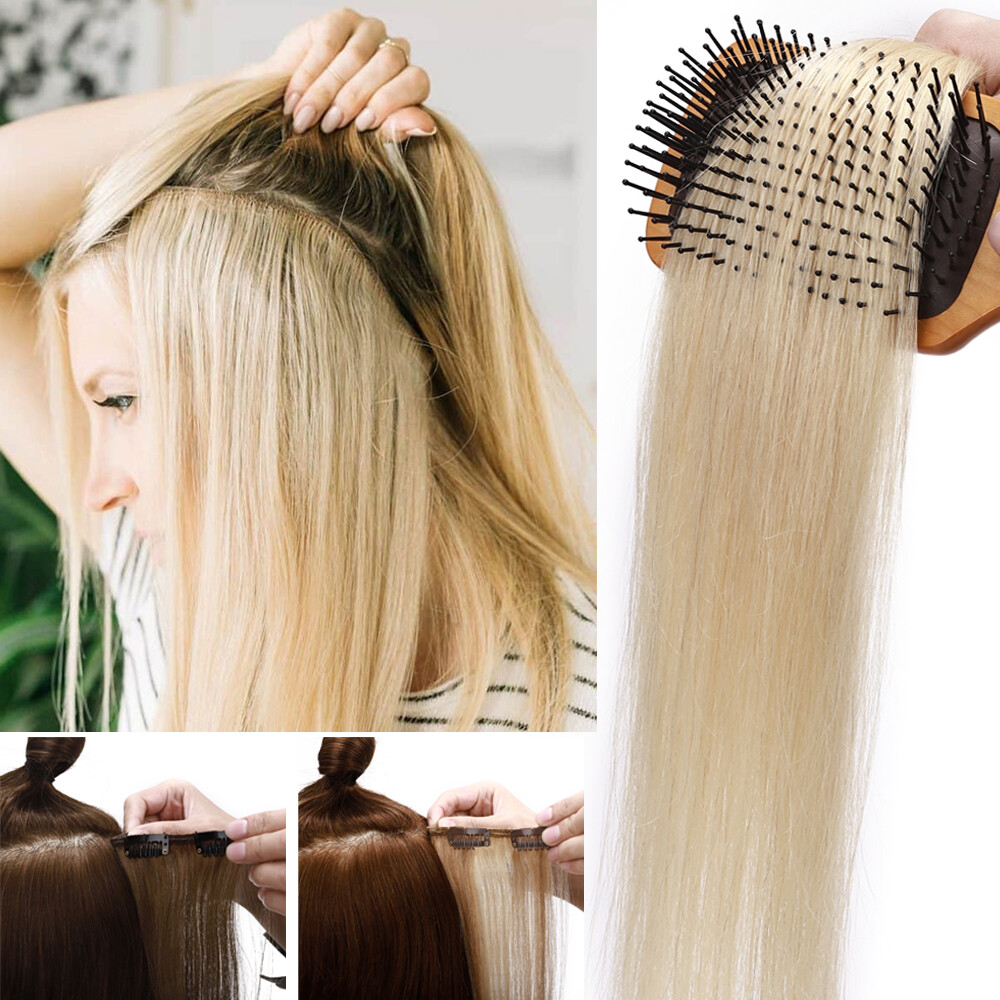 AAAAAAAA Russian 100% Human Hair Extensions Full Head Clip in Remy 8 PIECES Soft