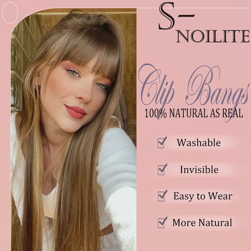 Neat Bangs Clip in on Fringe Hair Extensions Thick Thin As Human Front Hairpiece