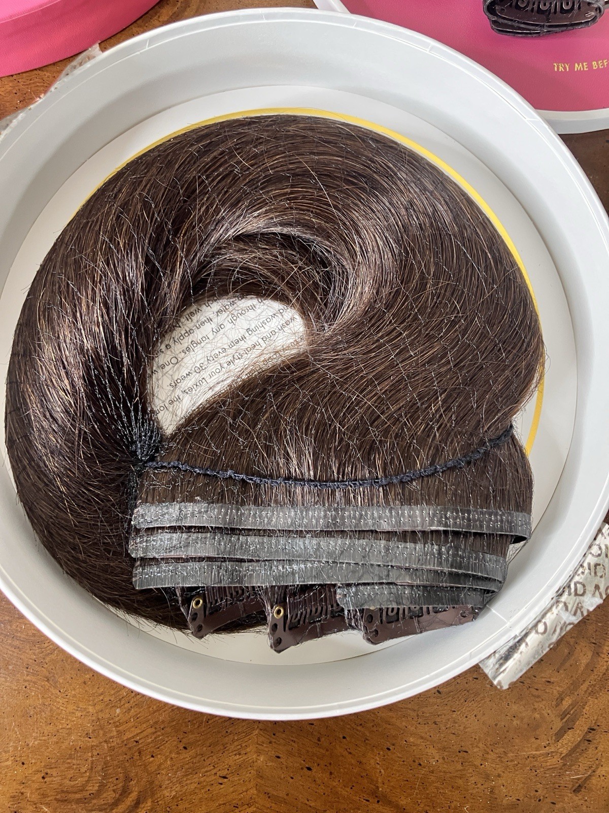Luxy Seamless Hair Extensions 16in 140g Dark Brown NEW OPEN BOX