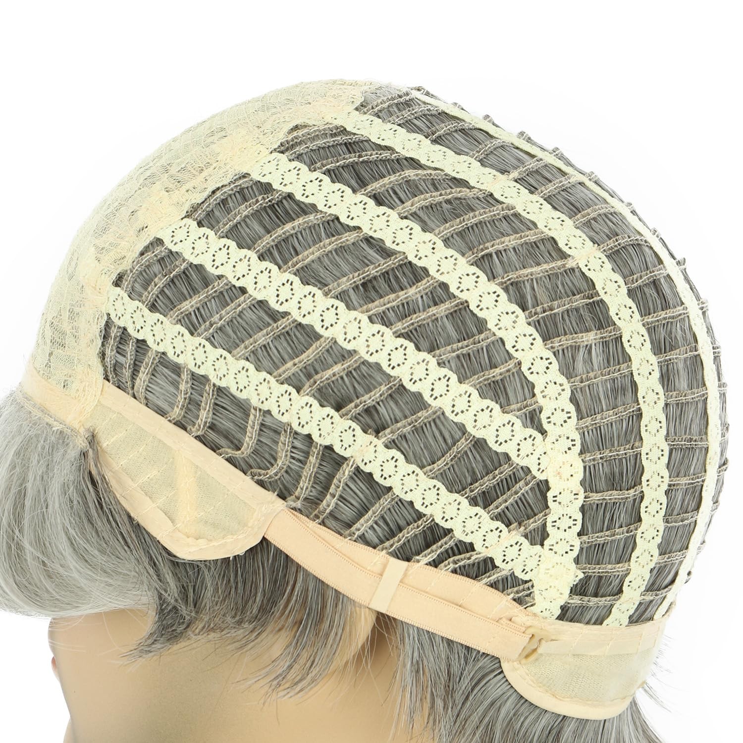 Old Man Grandpa Short Grey and White Wig with Moustache Natural Looking Daily…