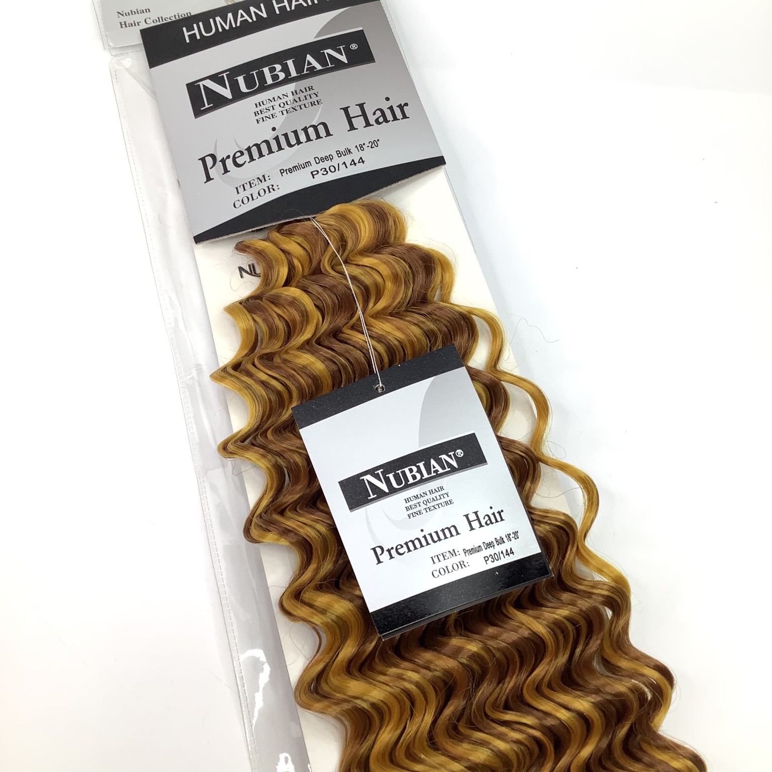 NUBIAN Premium Deep Bulk Human Hair Extensions 18″-20″ P30/144 Wavy