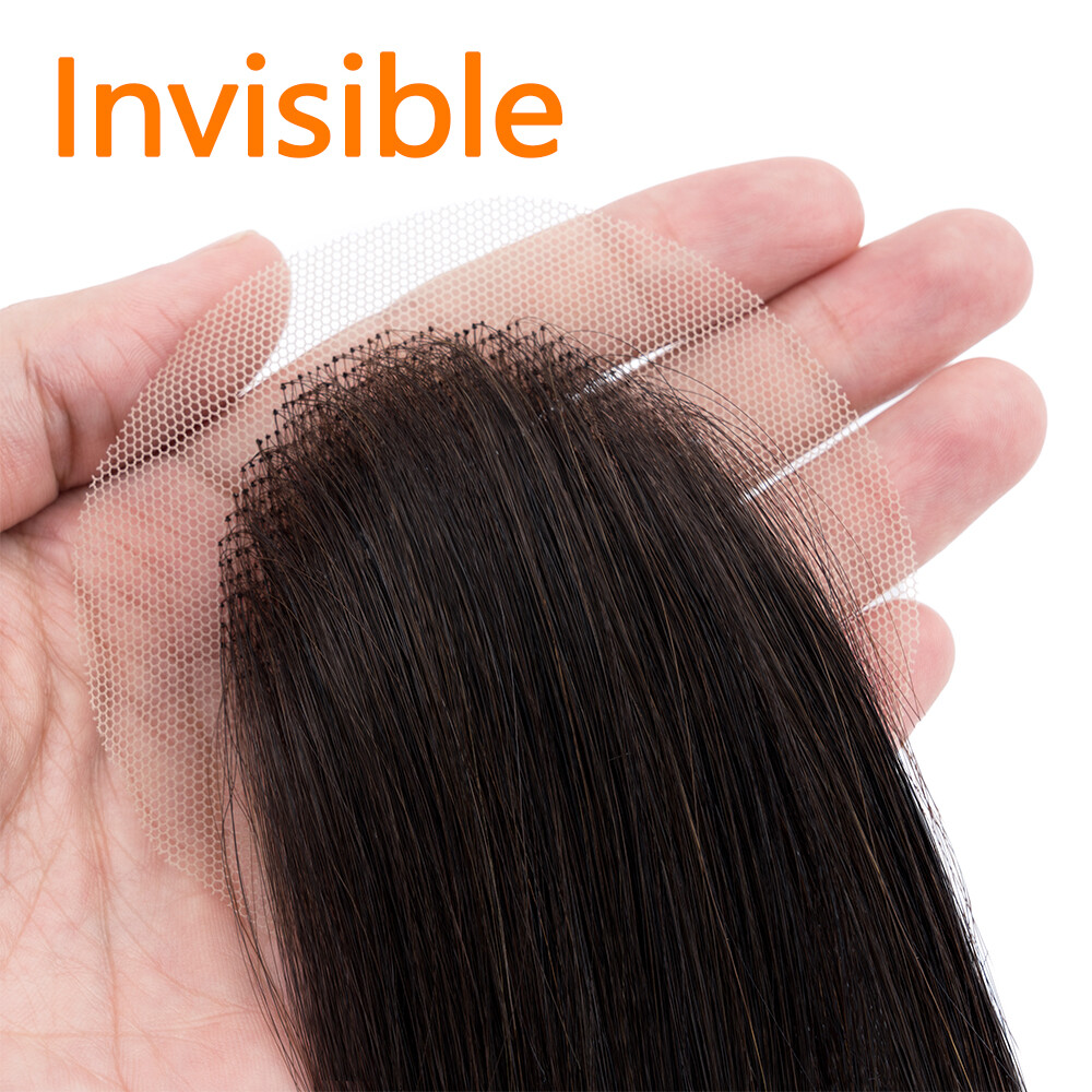 Full Lace Cover-up Tape Human Hair Patches Hairpiece for Alopecia Areata 8″ 18″
