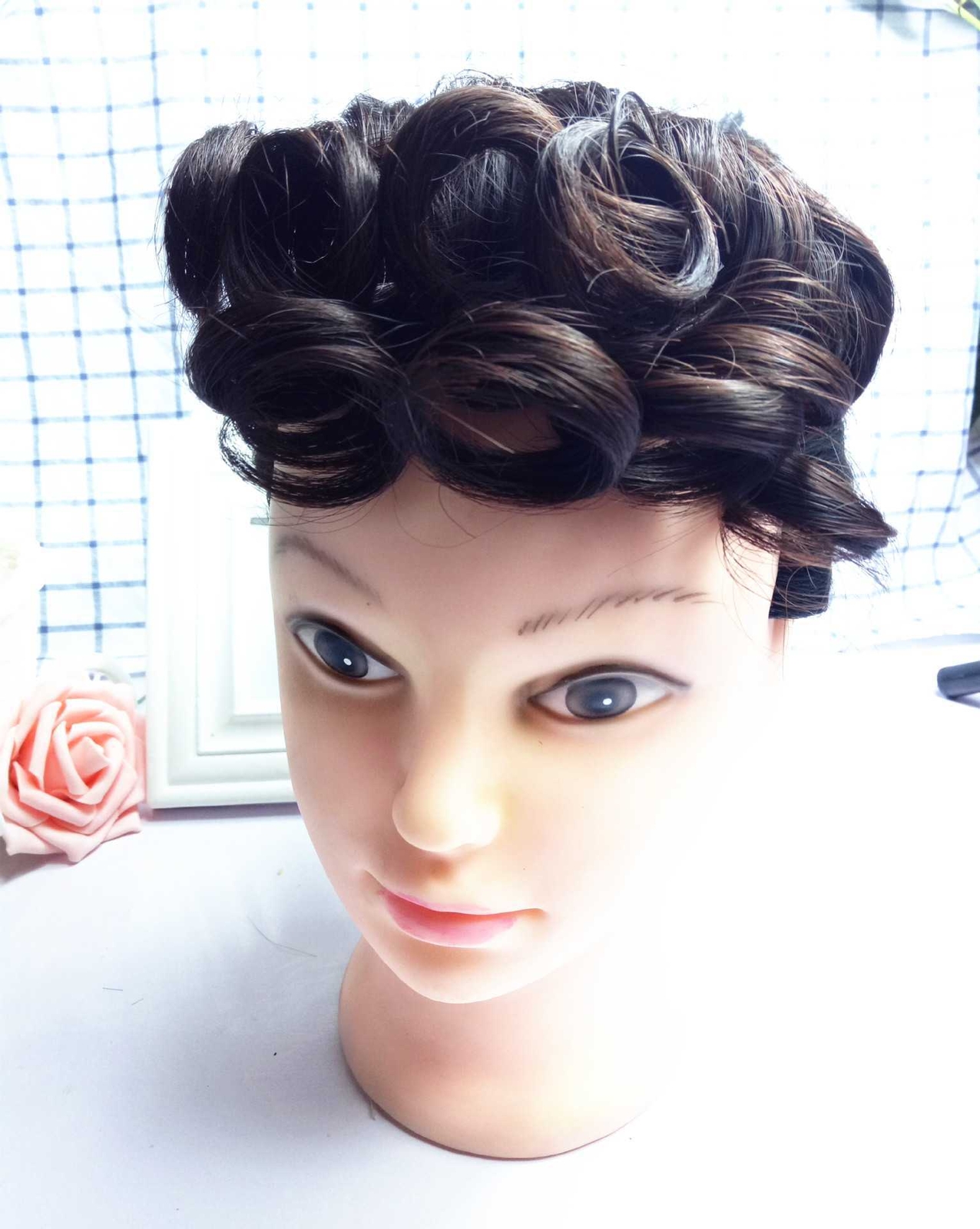 Retro Curly Wavy Bangs Front Fringe Synthetic Clip on Top Hair Pieces Costumes