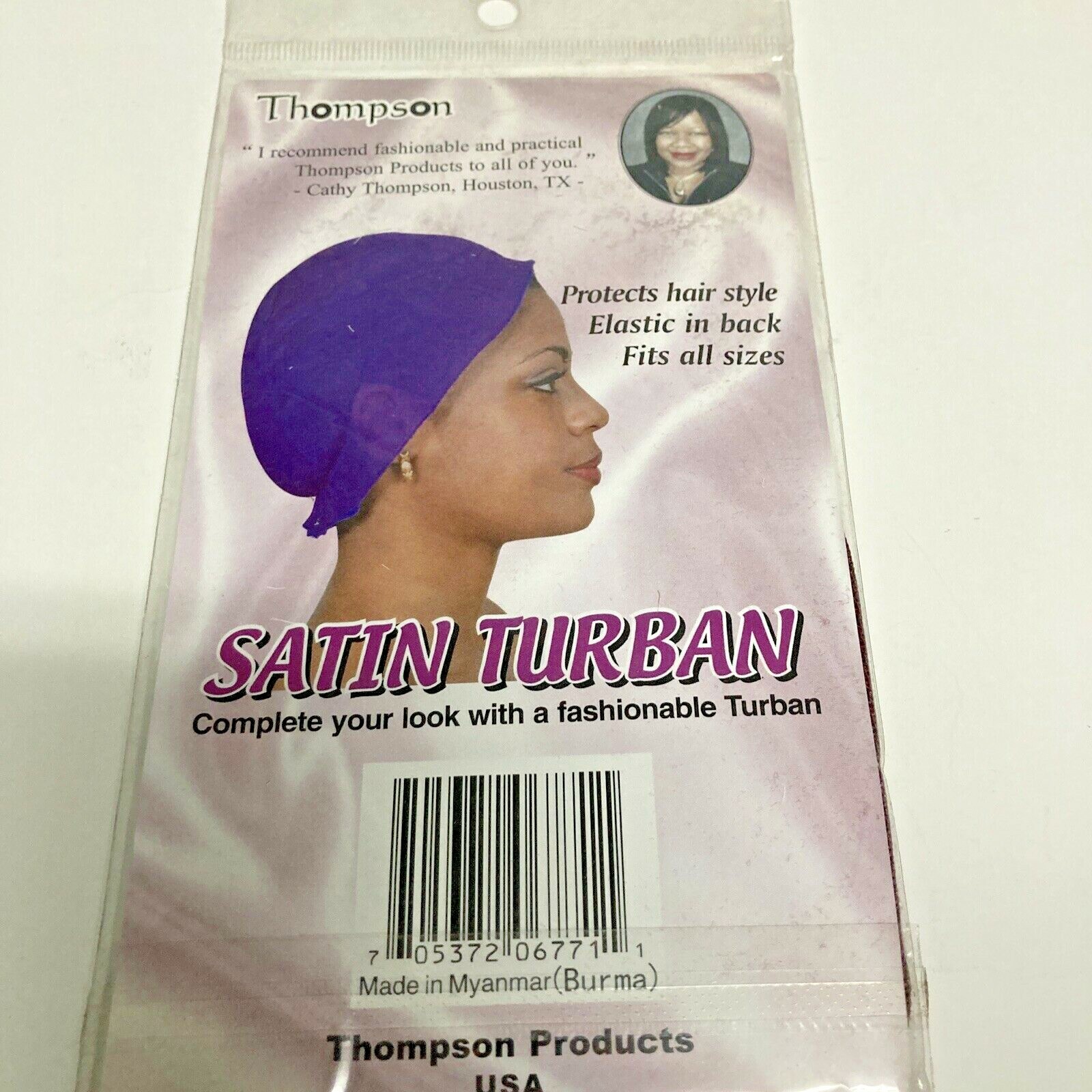 THOMPSON SATIN TURBAN FITS ALL SIZE # 6771 COLOR:DARK BROWN