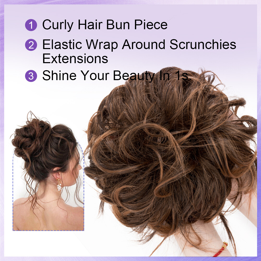 Large Messy Bun Scrunchie Hair Extensions Ponytail Blonde Hair piece As Human US