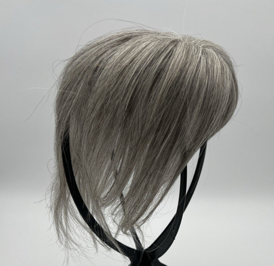 Dark Gray Black Mixed 100% Human 10in Women Hair Topper