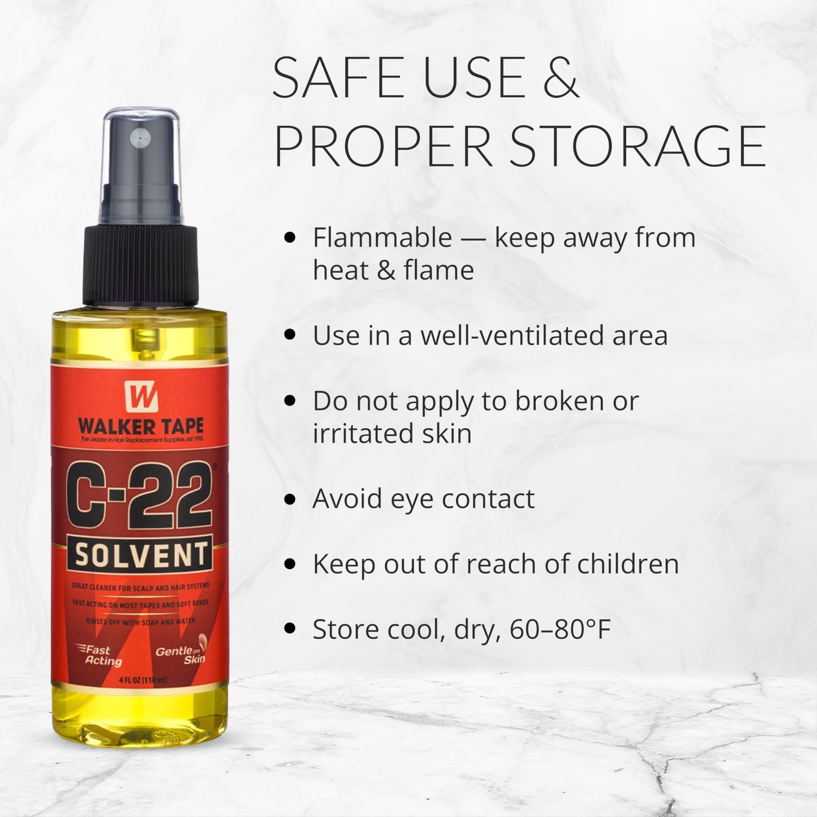C-22 Solvent Spray 4 oz, Fast-Acting Adhesive Remover for Wig Tape, Lace Syst…