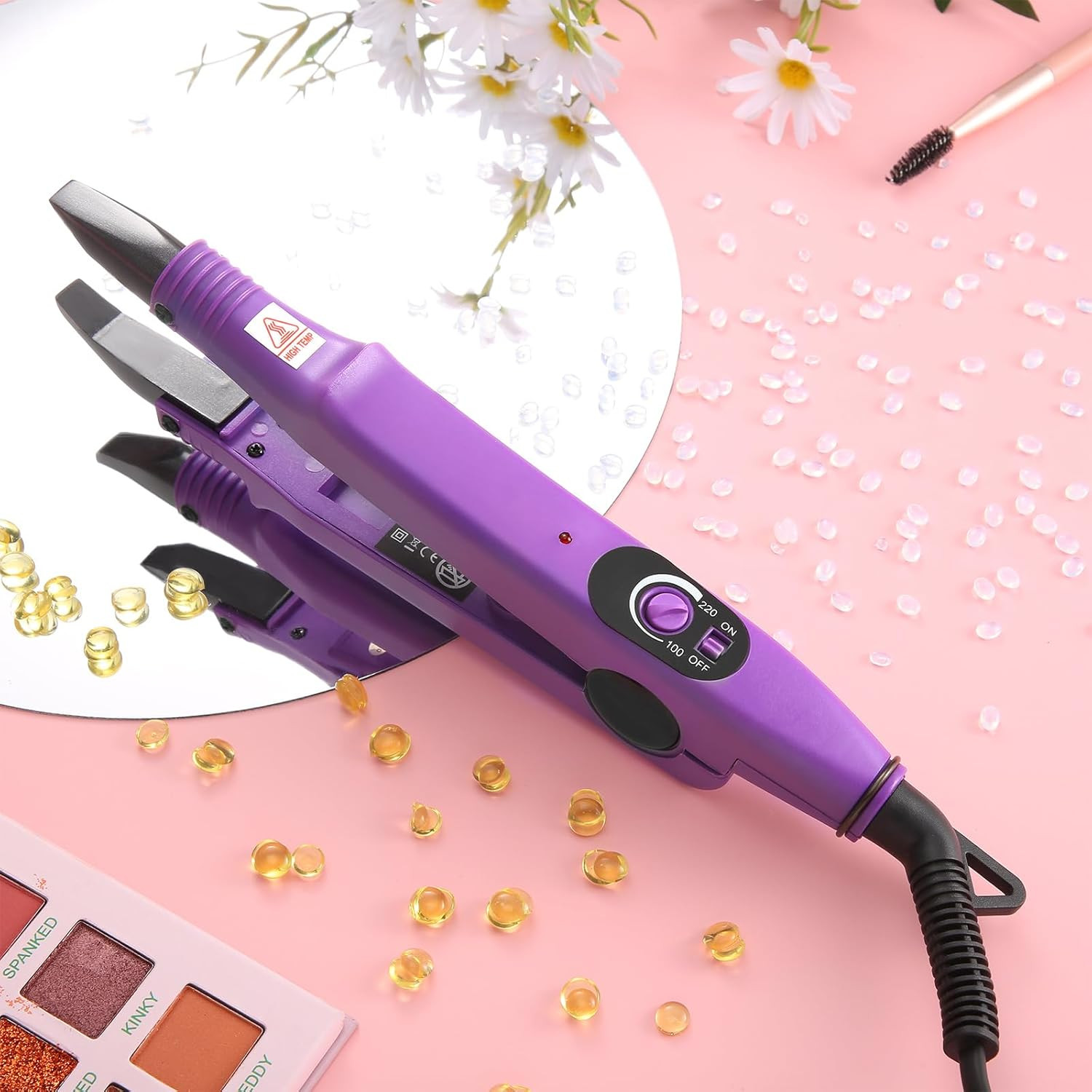 Lothee Fusion Hair Extension Heat Iron with Keratin Beads, Fusion Glue Protector