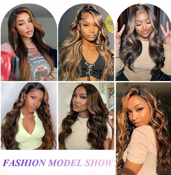 13×4 Body Wave Ombre 1B/30 Lace Front Wigs Transparent Lace Wigs
