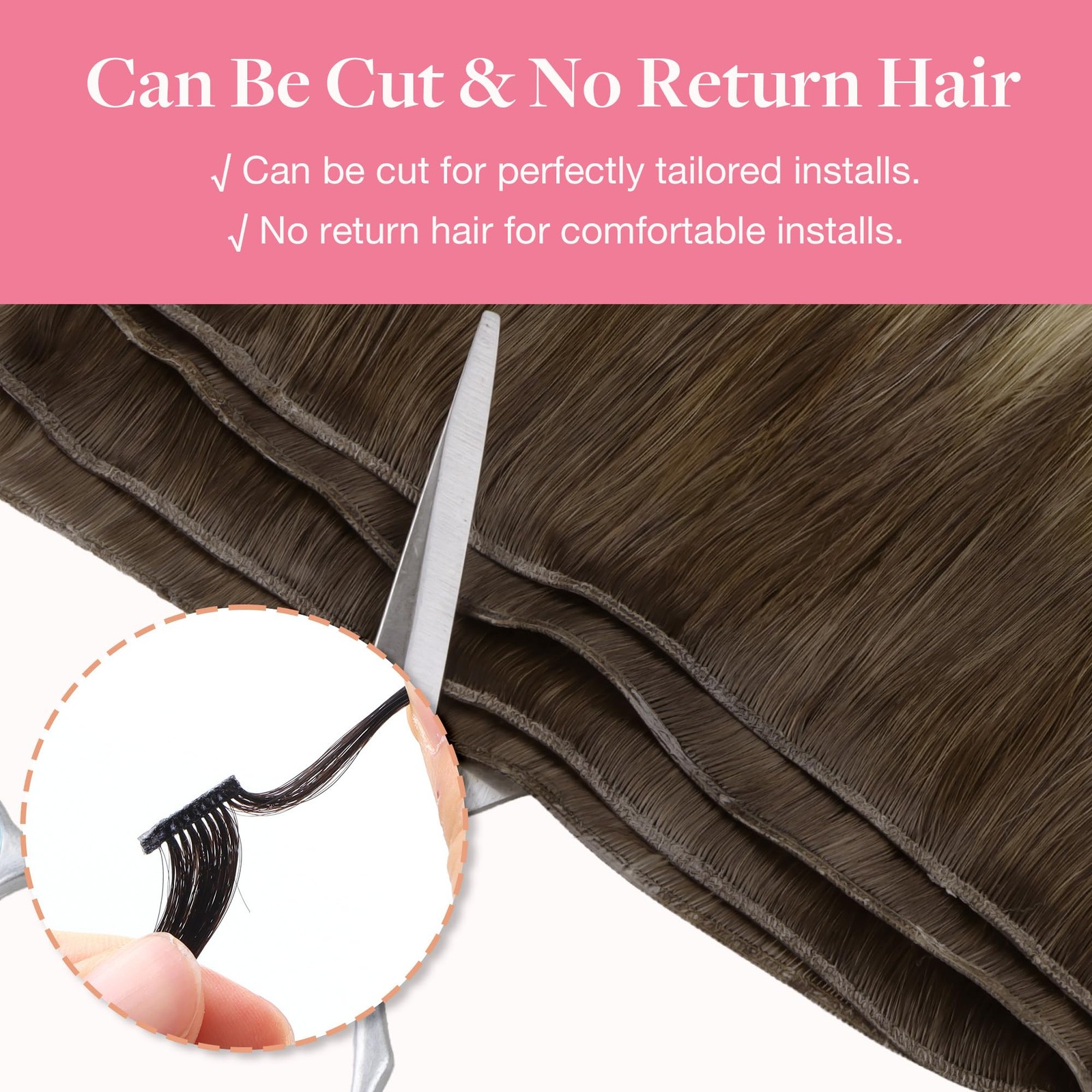 Genius Sew In Remy Weft Hair Extensions, 4/26/4 Balayage Chocolate Brown to H…