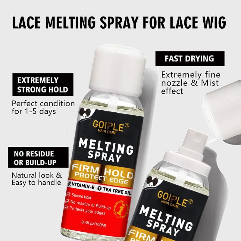 Hair Extension Adhesive Spray Kit Lace Front Wig & Closure Glue, No Melt for…