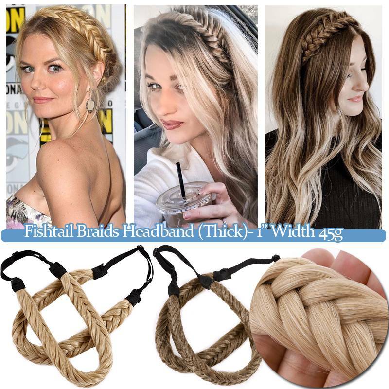 BRAIDED Hair Plait Thick Chunky Headband French Twist Braid Band Fake Extension