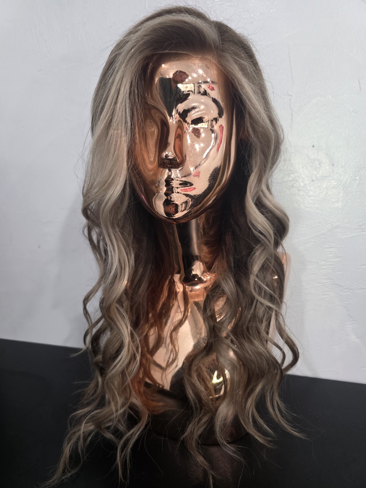 Natural 20″ blonde, custom color 100% human hair wig, glueless cap structure
