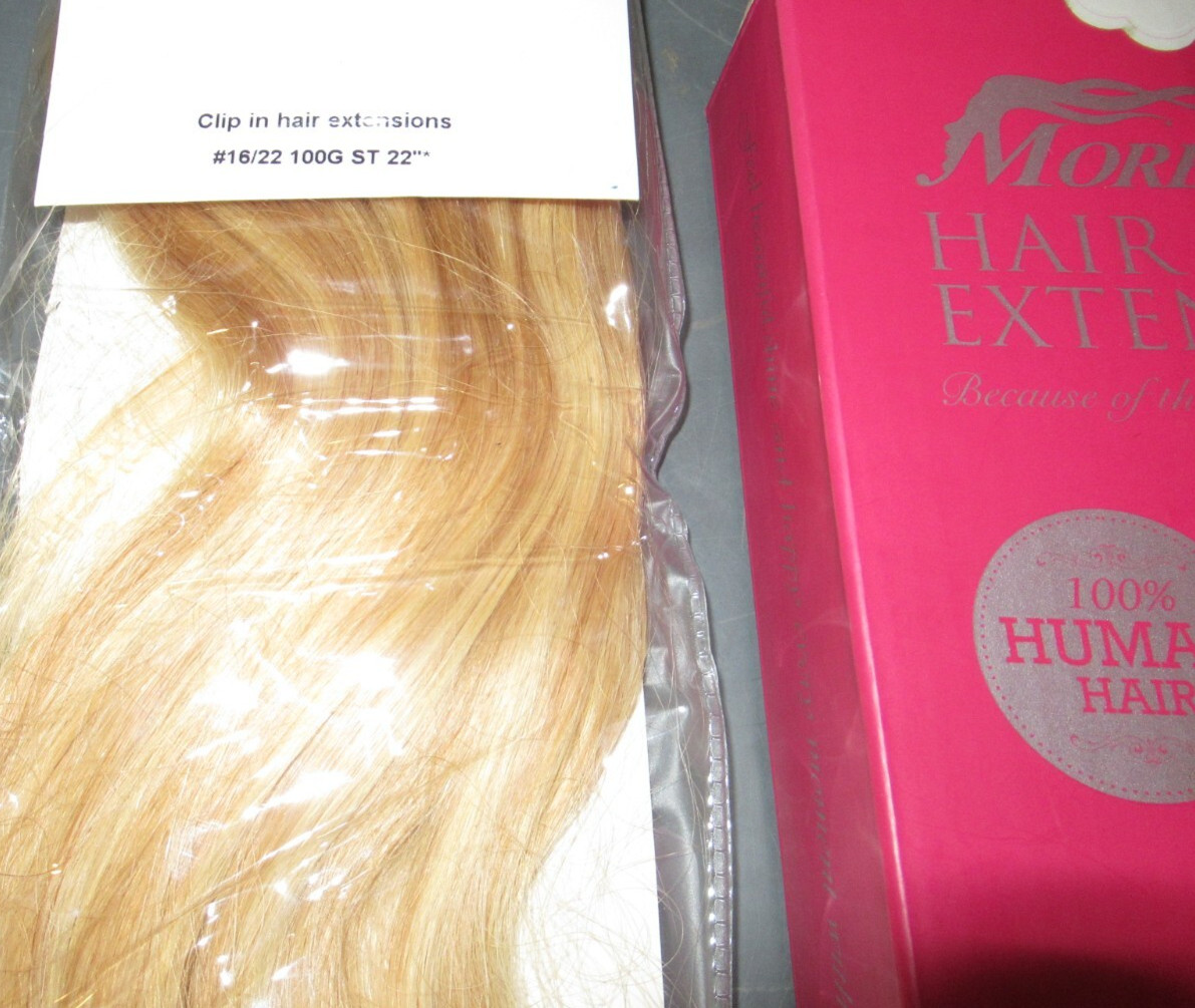 22 INCH MORESOO CLIP IN HUMAN HAIR EXTENSIONS 100G