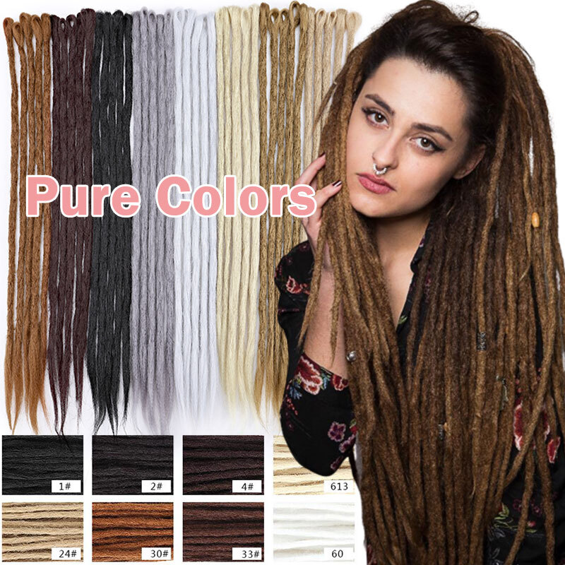 20 Inch 24 Inch Pre-Looped Dreadlocks SE Dreads Locs Synthetic Hair Extensions