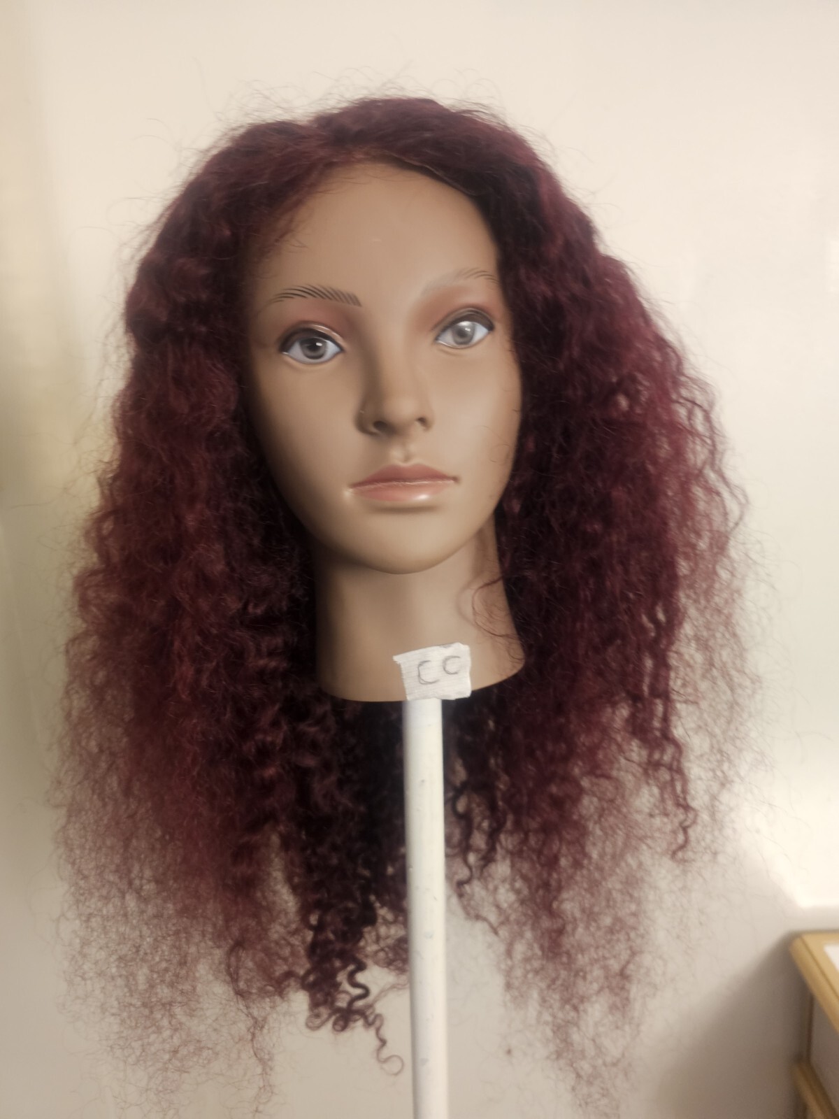 High Quality regular Top Reddish 24″ curly wavy 100% Virgin Human Hair Lace Wig