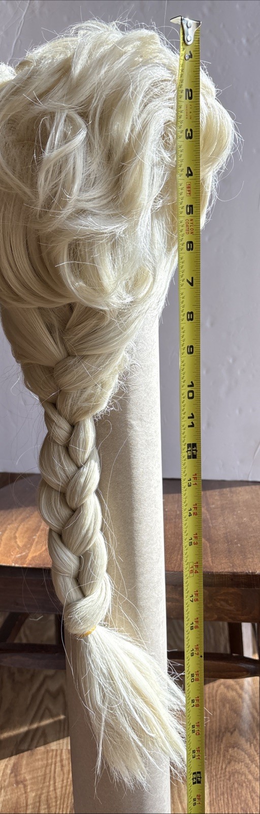 Princess Costume Wig with Hairclips Queen Long Light Blonde Braided Wigs
