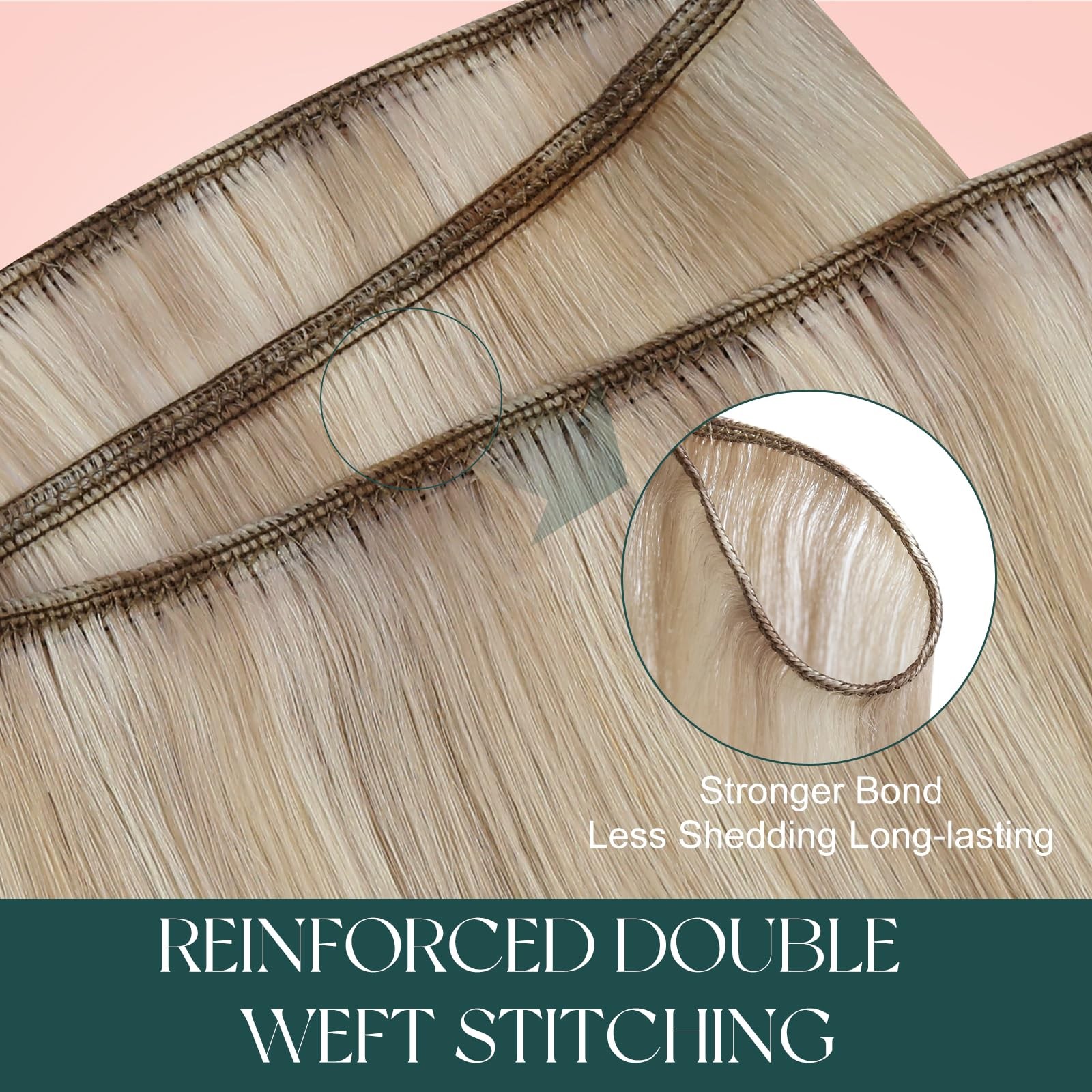 22 Inch Hair Extensions 100G Sew in Ash Blonde Highlight Weft – Easy to Blend