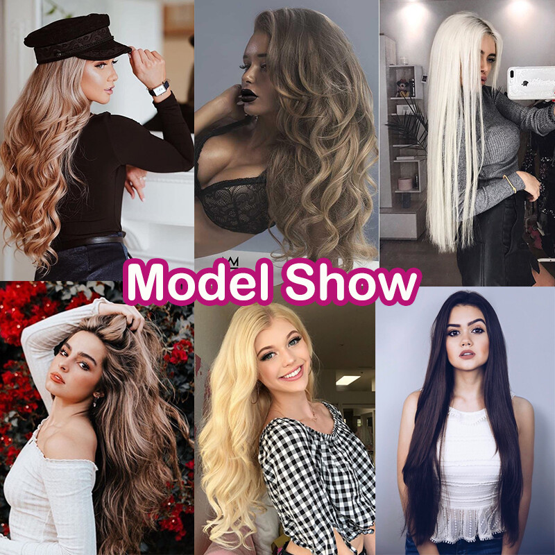 Long Curly Wavy One Piece Clip in Real as Human Hair Extensions Natural THICK US