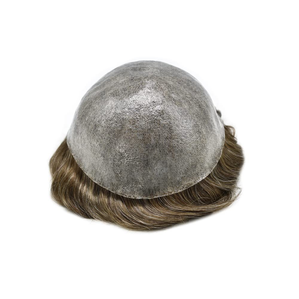 Men Replacement Hair System Full Poly Thin Skin Mens Toupee Hairpiece US