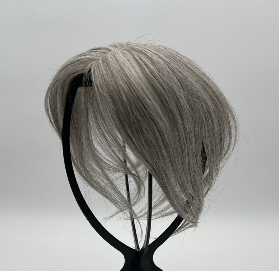 Dark Gray Black Mixed 100% Human 10in Women Hair Topper