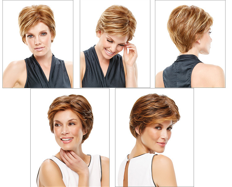 Classic Cap women Synthetic straight Short Reddish Brown full wig HengFeng ZP27