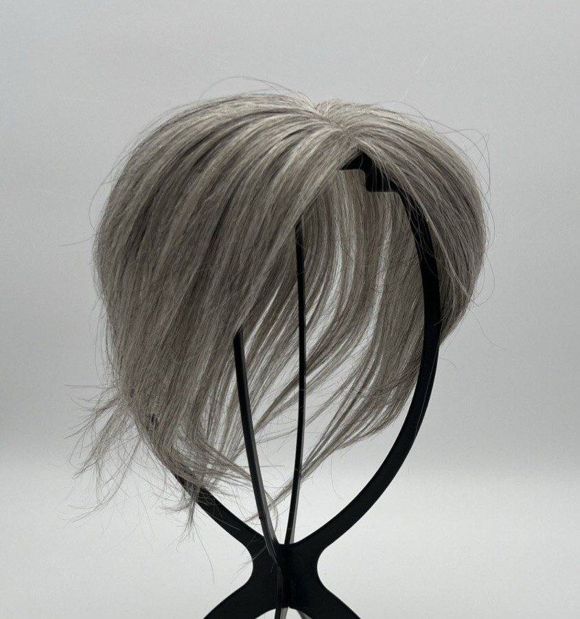 Dark Gray Black Mixed 100% Human 10in Women Hair Topper